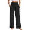imageStelle Womens Wide Leg Yoga Pants Soft High Waisted Sweatpants Stretch Lounge Bottom with Pockets 28quot InseamAblack