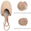 imageStelle Leather Half Soles Dance Shoes Womens Lyrical Pirouette Turners Dance Shoes for Turning GirlsBoysMenAdultSand