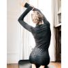 imageStelle Women Workout Shirts Seamless Long Sleeve Yoga Tops with Thumb Holes for Sports Running Breathable Athletic Slim FitBlack