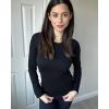 imageStelle Women Workout Shirts Seamless Long Sleeve Yoga Tops with Thumb Holes for Sports Running Breathable Athletic Slim FitBlack