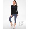 imageStelle Women Workout Shirts Seamless Long Sleeve Yoga Tops with Thumb Holes for Sports Running Breathable Athletic Slim FitBlackwithout Thumb Hole
