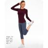 imageStelle Women Workout Shirts Seamless Long Sleeve Yoga Tops with Thumb Holes for Sports Running Breathable Athletic Slim FitBurgundy