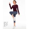imageStelle Women Workout Shirts Seamless Long Sleeve Yoga Tops with Thumb Holes for Sports Running Breathable Athletic Slim FitBurgundy