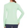 imageStelle Women Workout Shirts Seamless Long Sleeve Yoga Tops with Thumb Holes for Sports Running Breathable Athletic Slim FitMint Green