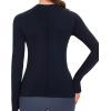 imageStelle Women Workout Shirts Seamless Long Sleeve Yoga Tops with Thumb Holes for Sports Running Breathable Athletic Slim FitNavy