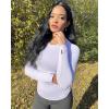 imageStelle Women Workout Shirts Seamless Long Sleeve Yoga Tops with Thumb Holes for Sports Running Breathable Athletic Slim FitPurple