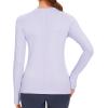 imageStelle Women Workout Shirts Seamless Long Sleeve Yoga Tops with Thumb Holes for Sports Running Breathable Athletic Slim FitPurple