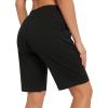 imageStelle Womens 7quot10quot Cotton Bermuda Shorts Knee Length Comfy Lounge Athletic Sweat Shorts with Deep Pockets10 Black