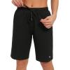 imageStelle Womens 7quot10quot Cotton Bermuda Shorts Knee Length Comfy Lounge Athletic Sweat Shorts with Deep Pockets10 Black