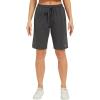 imageStelle Womens 7quot10quot Cotton Bermuda Shorts Knee Length Comfy Lounge Athletic Sweat Shorts with Deep Pockets10 Charcoal
