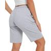 imageStelle Womens 7quot10quot Cotton Bermuda Shorts Knee Length Comfy Lounge Athletic Sweat Shorts with Deep Pockets10 Lightgrey