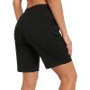 imageStelle Womens 7quot10quot Cotton Bermuda Shorts Knee Length Comfy Lounge Athletic Sweat Shorts with Deep Pockets7 Black