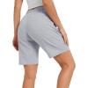 imageStelle Womens 7quot10quot Cotton Bermuda Shorts Knee Length Comfy Lounge Athletic Sweat Shorts with Deep Pockets7 Lightgrey