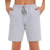 imageStelle Womens 7quot10quot Cotton Bermuda Shorts Knee Length Comfy Lounge Athletic Sweat Shorts with Deep Pockets7 Lightgrey