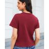 imageStelle Womens Cotton TShirts Crewneck Short Sleeve Basic Tees Summer Casual Solid Crop TopsBurgundy