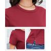 imageStelle Womens Cotton TShirts Crewneck Short Sleeve Basic Tees Summer Casual Solid Crop TopsBurgundy