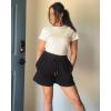 imageStelle Womens Cotton TShirts Crewneck Short Sleeve Basic Tees Summer Casual Solid Crop TopsCreme