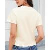 imageStelle Womens Cotton TShirts Crewneck Short Sleeve Basic Tees Summer Casual Solid Crop TopsCreme