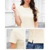 imageStelle Womens Cotton TShirts Crewneck Short Sleeve Basic Tees Summer Casual Solid Crop TopsCreme