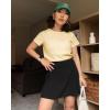 imageStelle Womens Cotton TShirts Crewneck Short Sleeve Basic Tees Summer Casual Solid Crop TopsVanilla