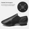 imageStelle Jazz Shoes for Women Men Leather Upper Slipon Dance Shoes UnisexBlack