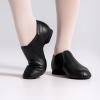 imageStelle Jazz Shoes for Women Men Leather Upper Slipon Dance Shoes UnisexBlack