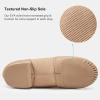 imageStelle Jazz Shoes for Women Men Leather Upper Slipon Dance Shoes UnisexTan