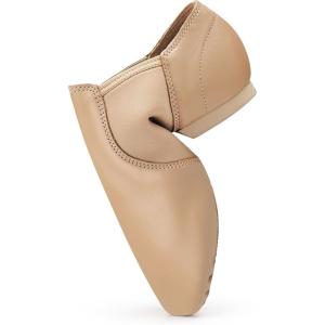 imageStelle Jazz Shoes for Women Men Leather Upper Slipon Dance Shoes UnisexTan