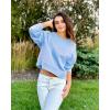 imageStelle Cropped Sweatshirts for Women Cotton Long Sleeve Crop Tops Crewneck Pullover Oversized SweaterBaby Blue