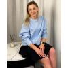 imageStelle Cropped Sweatshirts for Women Cotton Long Sleeve Crop Tops Crewneck Pullover Oversized SweaterBaby Blue