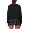 imageStelle Cropped Sweatshirts for Women Cotton Long Sleeve Crop Tops Crewneck Pullover Oversized SweaterBlack
