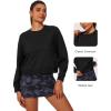 imageStelle Cropped Sweatshirts for Women Cotton Long Sleeve Crop Tops Crewneck Pullover Oversized SweaterBlack