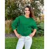 imageStelle Cropped Sweatshirts for Women Cotton Long Sleeve Crop Tops Crewneck Pullover Oversized SweaterKelly Green