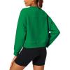 imageStelle Cropped Sweatshirts for Women Cotton Long Sleeve Crop Tops Crewneck Pullover Oversized SweaterKelly Green