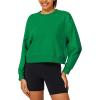 imageStelle Cropped Sweatshirts for Women Cotton Long Sleeve Crop Tops Crewneck Pullover Oversized SweaterKelly Green