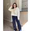 imageStelle Cropped Sweatshirts for Women Cotton Long Sleeve Crop Tops Crewneck Pullover Oversized SweaterOffwhite