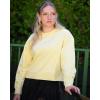 imageStelle Cropped Sweatshirts for Women Cotton Long Sleeve Crop Tops Crewneck Pullover Oversized SweaterPina Colada
