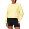 imageStelle Cropped Sweatshirts for Women Cotton Long Sleeve Crop Tops Crewneck Pullover Oversized SweaterPina Colada