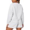 imageStelle Cropped Sweatshirts for Women Cotton Long Sleeve Crop Tops Crewneck Pullover Oversized SweaterUltra Light Grey