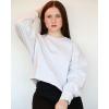 imageStelle Cropped Sweatshirts for Women Cotton Long Sleeve Crop Tops Crewneck Pullover Oversized SweaterUltra Light Grey