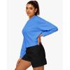 imageStelle Cropped Sweatshirts for Women Cotton Long Sleeve Crop Tops Crewneck Pullover Oversized SweaterVibrant Blue