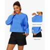 imageStelle Cropped Sweatshirts for Women Cotton Long Sleeve Crop Tops Crewneck Pullover Oversized SweaterVibrant Blue
