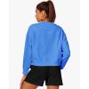 imageStelle Cropped Sweatshirts for Women Cotton Long Sleeve Crop Tops Crewneck Pullover Oversized SweaterVibrant Blue