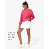 imageStelle Cropped Sweatshirts for Women Cotton Long Sleeve Crop Tops Crewneck Pullover Oversized SweaterWatermelon Sugar