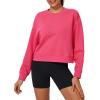 imageStelle Cropped Sweatshirts for Women Cotton Long Sleeve Crop Tops Crewneck Pullover Oversized SweaterWatermelon Sugar