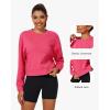 imageStelle Cropped Sweatshirts for Women Cotton Long Sleeve Crop Tops Crewneck Pullover Oversized SweaterWatermelon Sugar