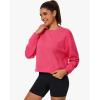 imageStelle Cropped Sweatshirts for Women Cotton Long Sleeve Crop Tops Crewneck Pullover Oversized SweaterWatermelon Sugar