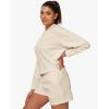 imageStelle Cropped Sweatshirts for Women Cotton Long Sleeve Crop Tops Crewneck Pullover Oversized SweaterWhite Beige