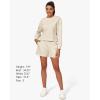 imageStelle Cropped Sweatshirts for Women Cotton Long Sleeve Crop Tops Crewneck Pullover Oversized SweaterWhite Beige