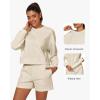 imageStelle Cropped Sweatshirts for Women Cotton Long Sleeve Crop Tops Crewneck Pullover Oversized SweaterWhite Beige
